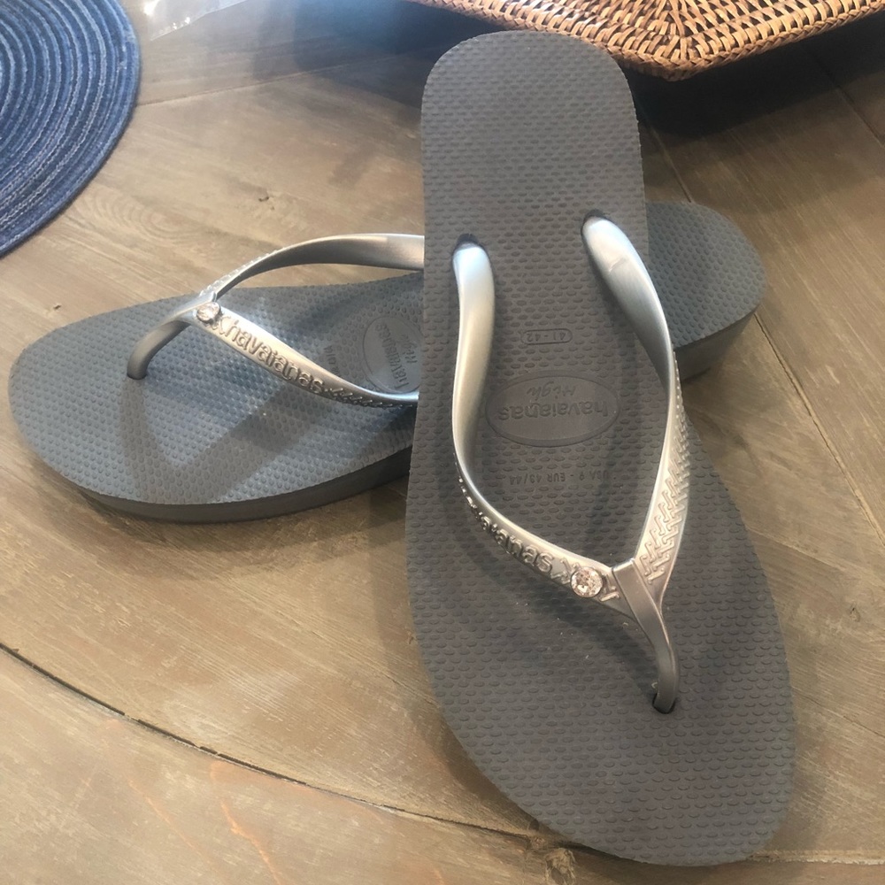 Havianas Slim Crystal High in Gray
